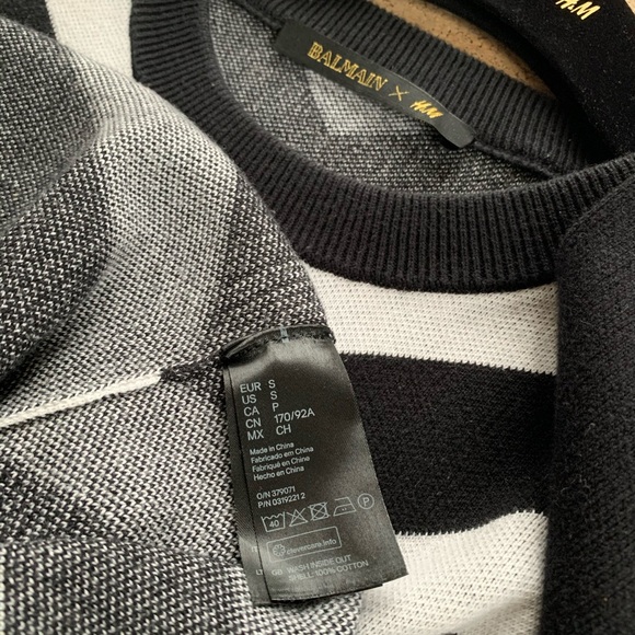 Balmain X HM Black and White Chevron Sweater - Picture 9 of 9